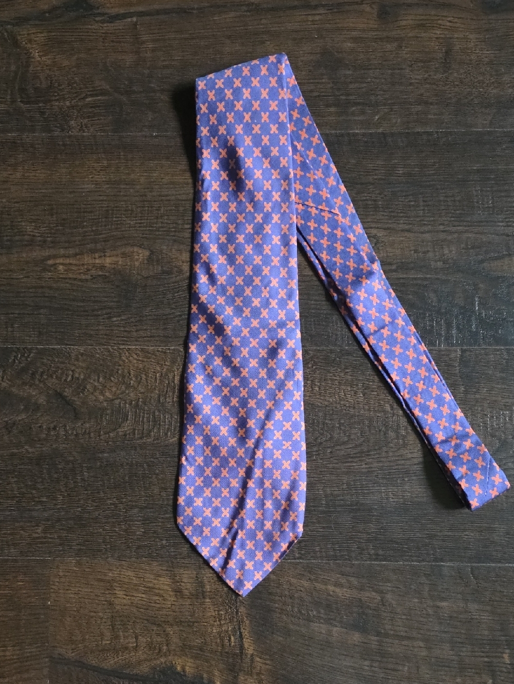 Abercrombie & Fitch Purple Tie with Orange x Motif